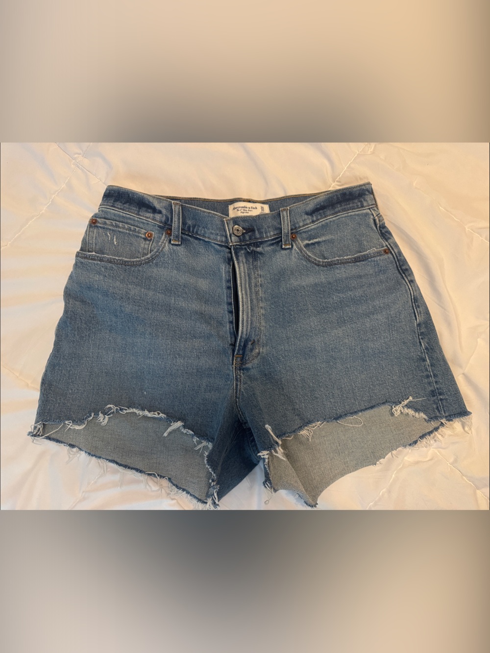 Abercrombie & Fitch Distressed Light Blue Denim Cutoff Shorts